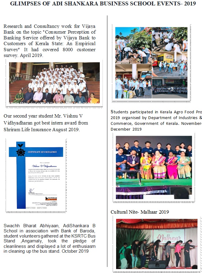 Adi Shankara Business School Events 2019-20