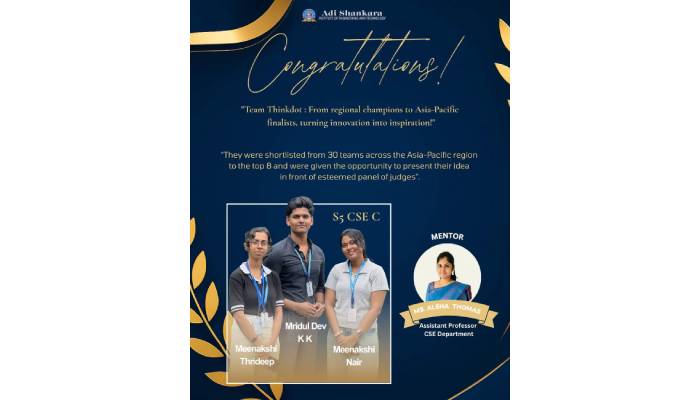 Team Thinkdot Achieves International Recognition at IEEE Region 10 ACEI Competition