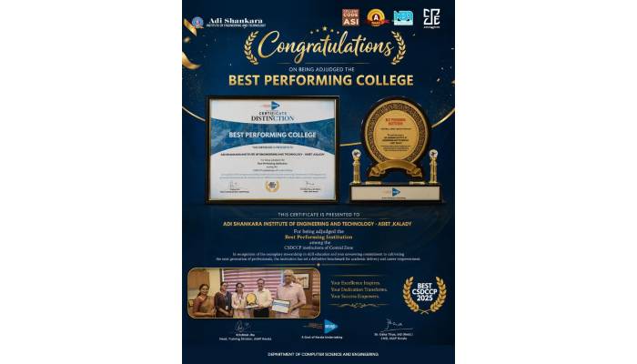 ASIET Recognized as Best Performing College in Central Zone