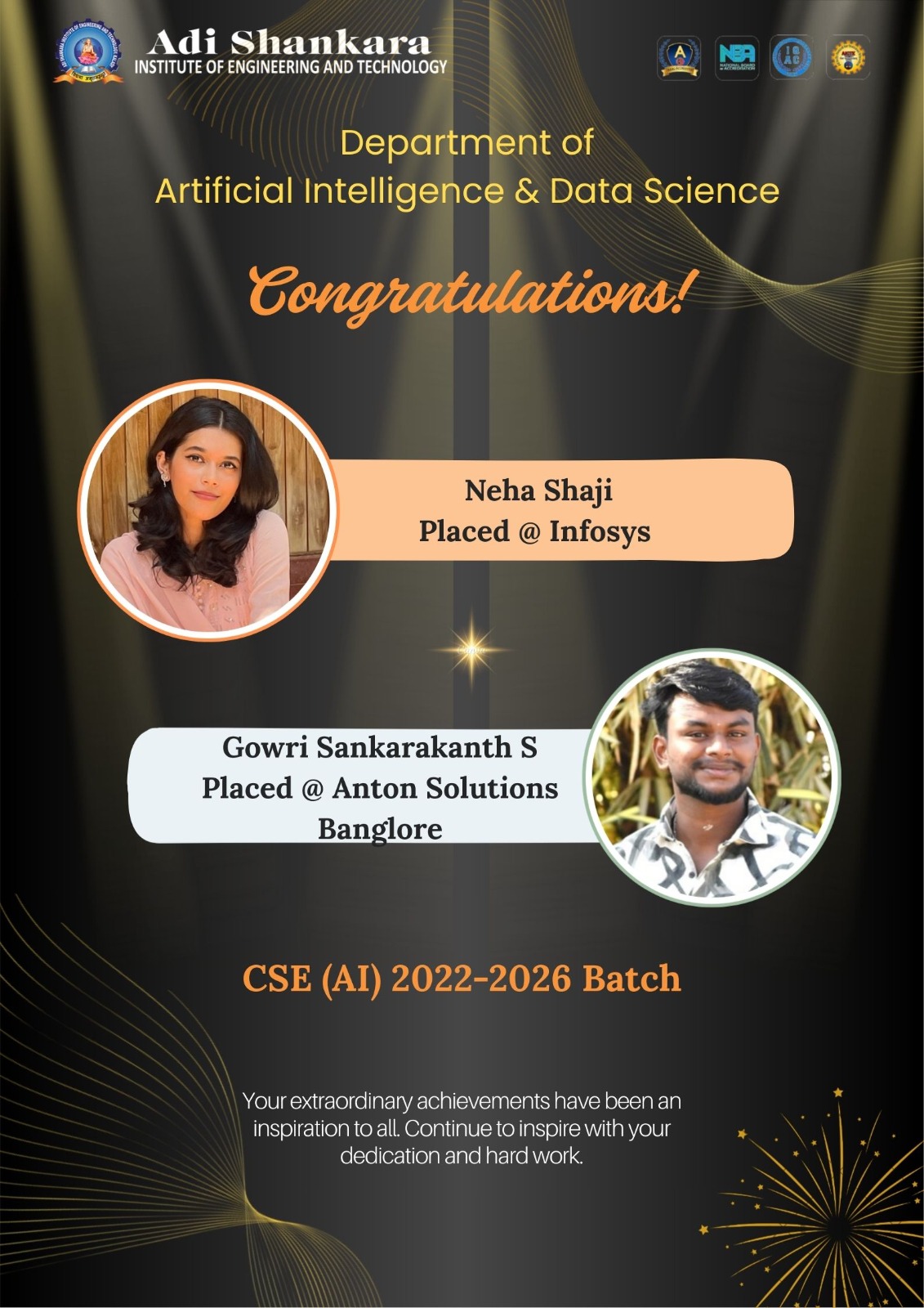 Celebrating Placement Success of CSE (AI) 2022–2026 Batch
