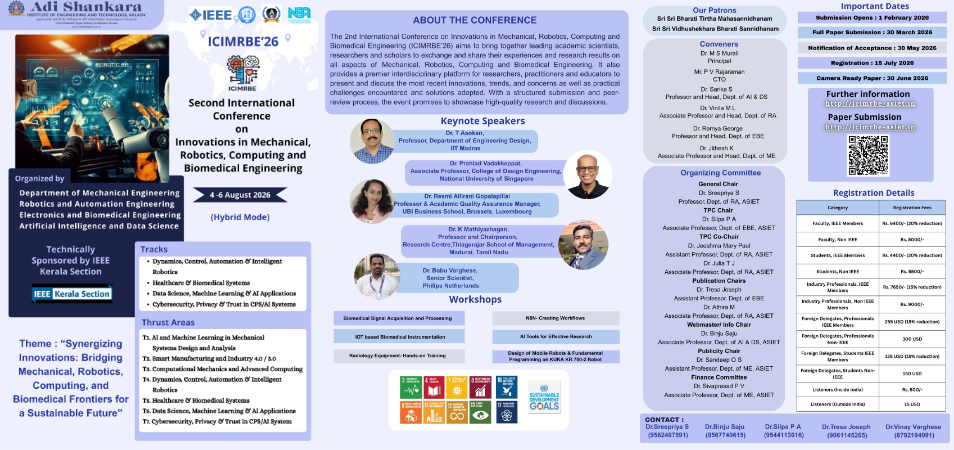 ICIMRBE’26 – Second International Conference on Innovations in Mechanical, Robotics, Computing and Biomedical Engineering
