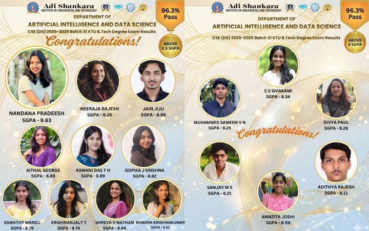 Excellent Academic Achievement in S1 KTU B.Tech Degree Examination – CSE (DS) 2025–2029 Batch