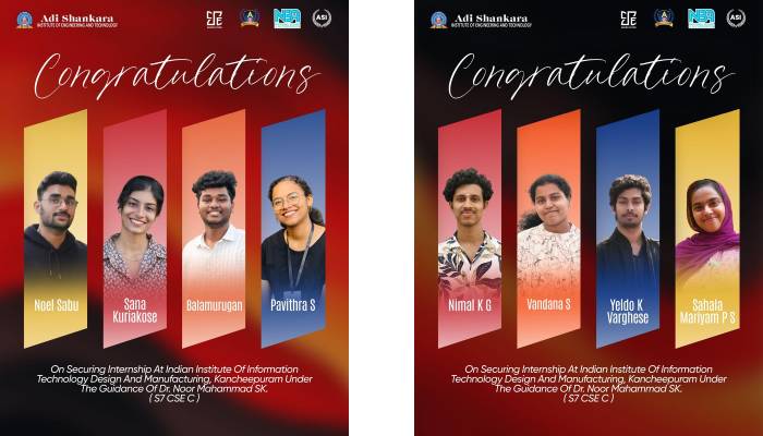 Academic Excellence: Students Secure Research Internship at IIITDM