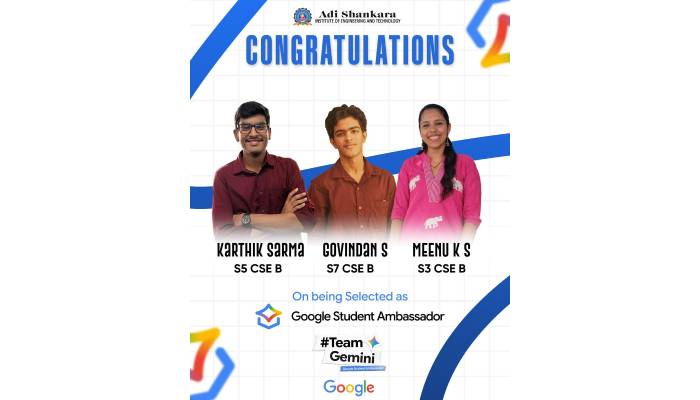 ASIET Students Selected as Google Student Ambassadors – Team Gemini