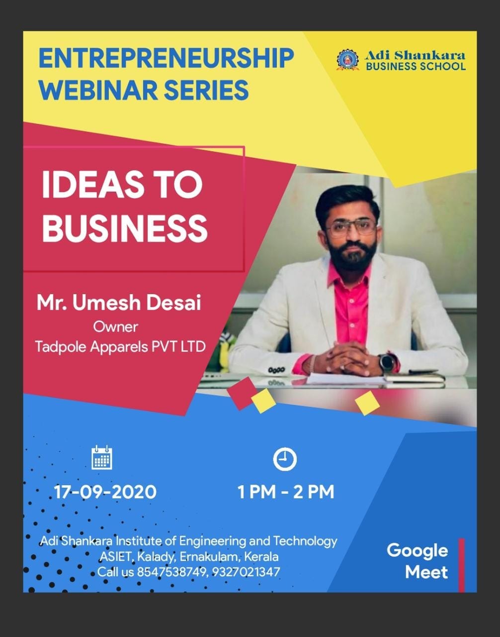 Entrepreneur Webinar - Umesh Desai