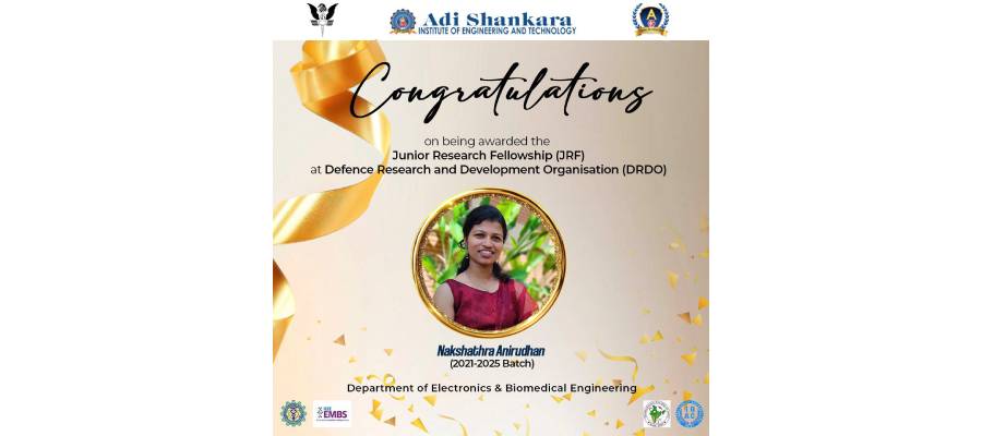 Nakshatra Anirudhan Secures JRF Position at DEBEL, Bangalore