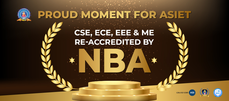 Proud Moment for ASIET! CSE, ECE, EEE & ME re-accredited by NBA till 31/12/2028