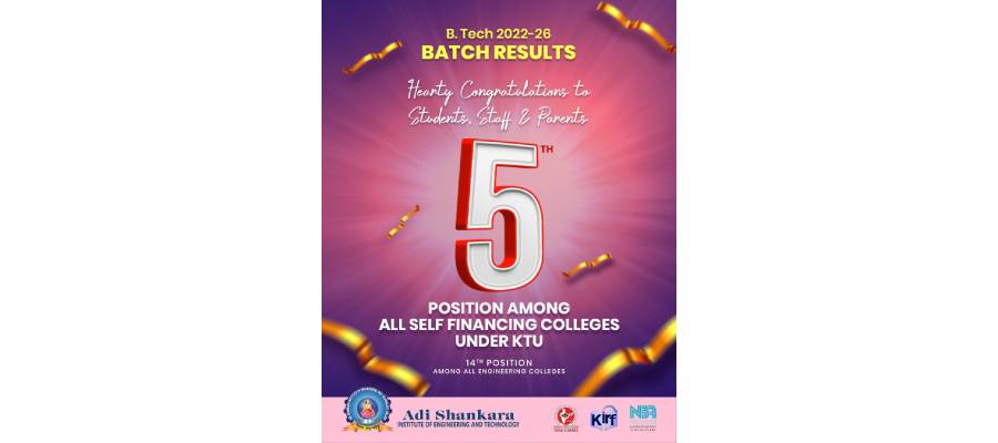 ASIET Secures 5th Position Among Self-Financing Colleges Under KTU