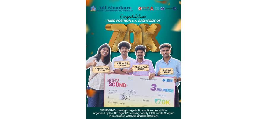 ASIET Team Secures Third Prize in Global-Level SIGN2SOUND Innovation Competition