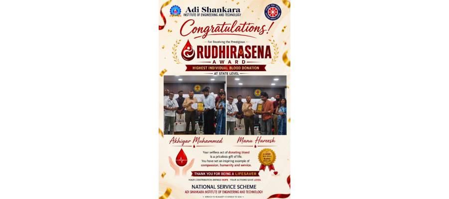 Rudhirasena Award -Highest Individual Blood Donation At State Level