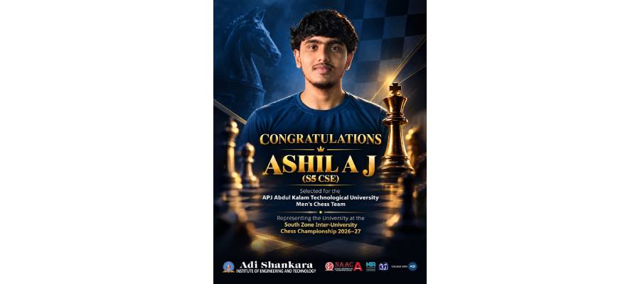 Ashil AJ Selected for KTU Men’s Chess Team