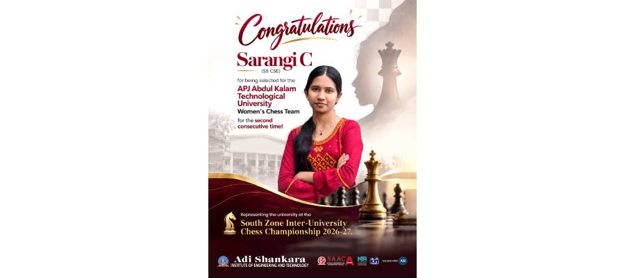 Sarangi C Selected for KTU Women’s Chess Team for the Second Consecutive Year