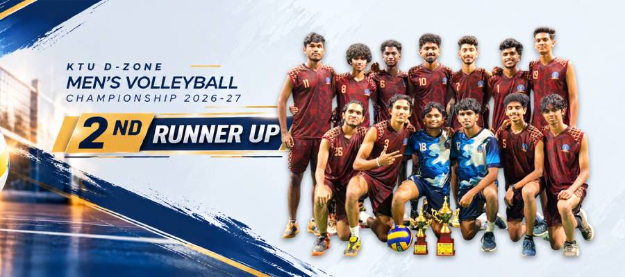 ASIET Secures Second Runner-Up Position in KTU D-Zone Men’s Volleyball Championship